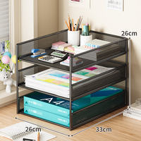 A4 desktop file rack, metal archive rack, file frame, multi-layer file storage rack, office folder storage box, bookshelf, bookstand, archive desk, stationery and supplies collection, storage rack thumbnail 4