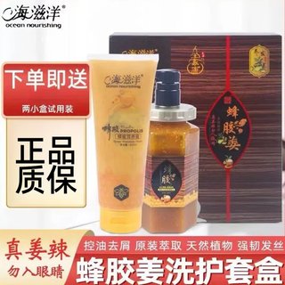 海滋洋蜂胶生姜养发洗发乳护发素控油去痒去屑植物真姜老姜汁套装