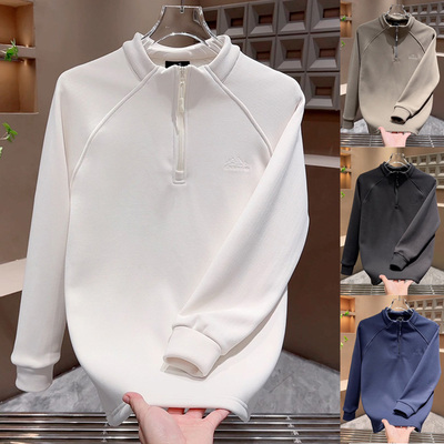 爆款半拉链卫衣立领加绒保暖舒适百搭休闲高品质上衣男款高级感潮