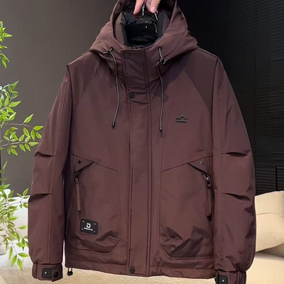 新款男士冬季百搭宽松高品质外套青年痞帅连帽休闲保暖羽绒服男装