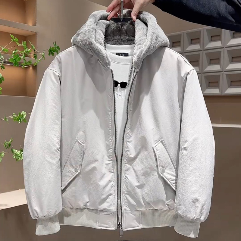 冬季美式座山雕连帽大毛领派克服外套男士冬季休闲加绒加厚棉衣服