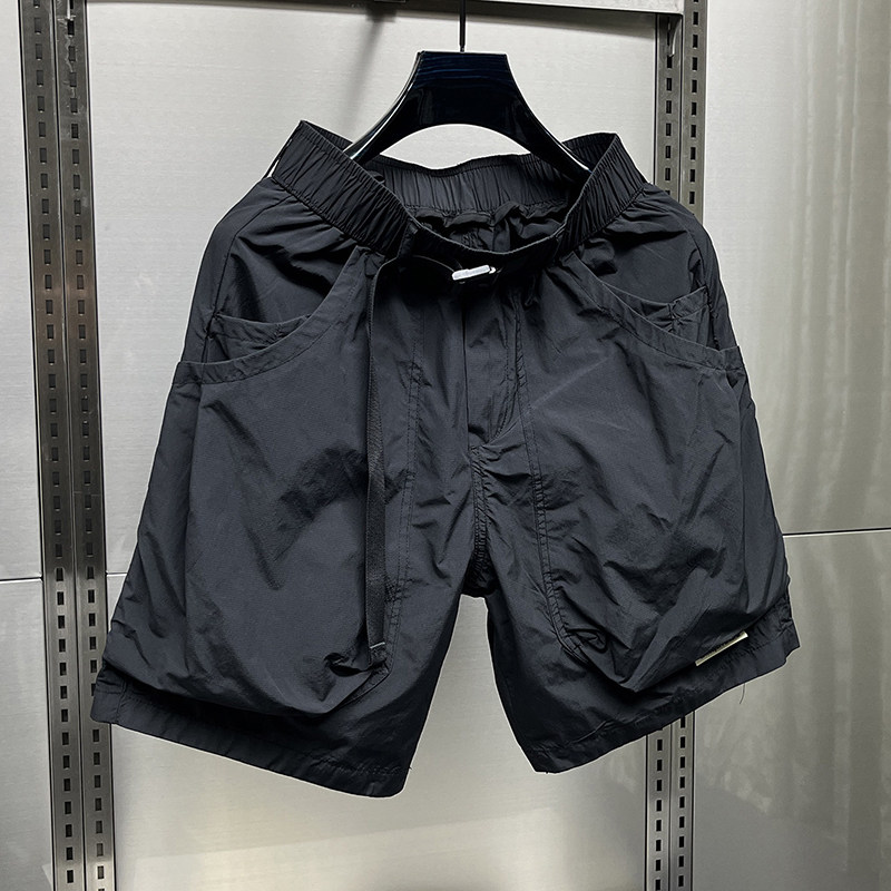 纯色韩版潮流男士休闲多口袋短裤夏季新款百搭拼接设计百搭五分裤