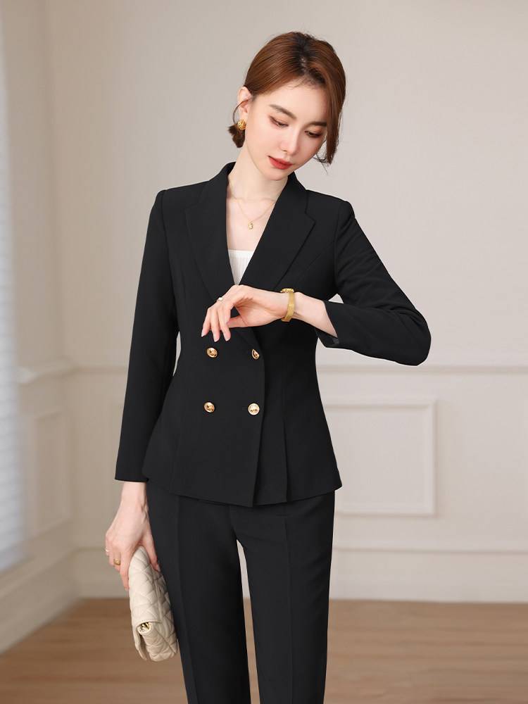 여성을위한 하이 엔드 정장 정장 2024 새로운 스타일 전문 기질 정장 재킷 회사 관리자 은행 고객 서비스 작업복