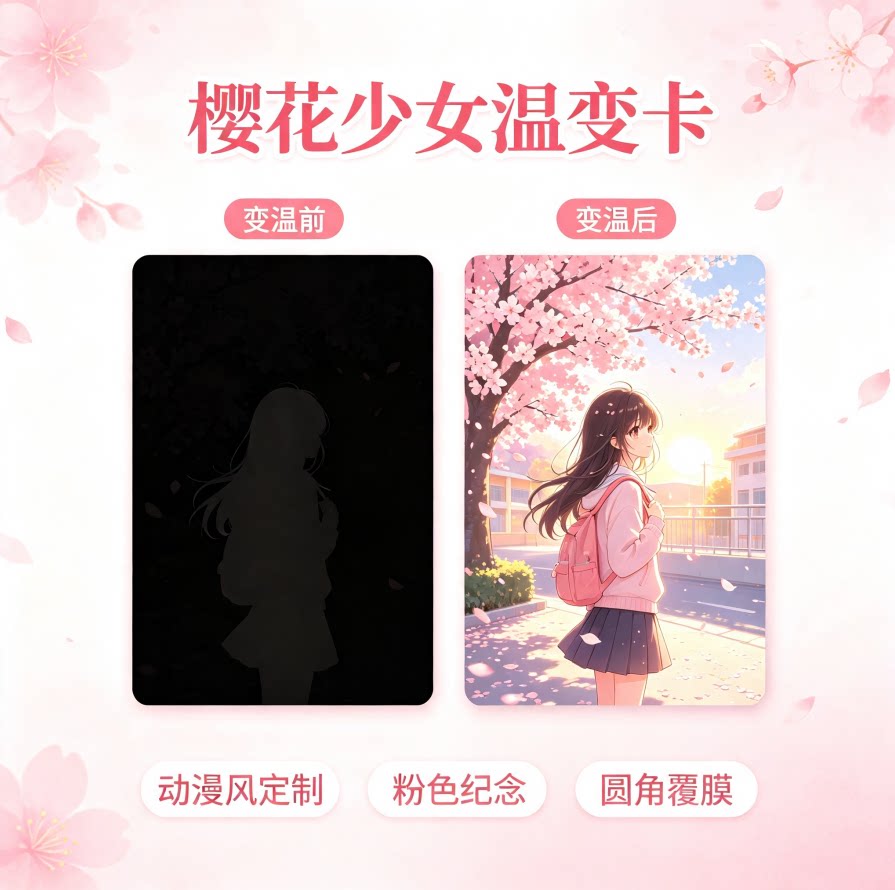来图定制温感卡遇热显现温感明信明信片定制