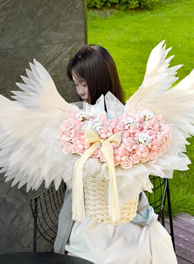天使之翼永生花仙子之吻玫瑰花束香皂花告白送女友闺蜜生日礼物