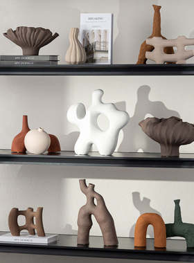 中古高级感侘寂风陶瓷酒柜装饰柜民宿博古架壁柜玄关开放格摆件