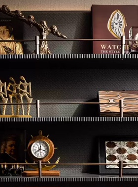 中古风轻奢样板间书房售楼处博古架软装饰品创意摆件装饰柜陈设