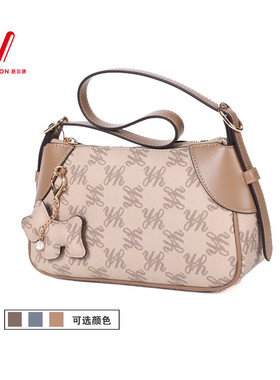 意尔康女包2025新款高级质感印花百搭单肩斜挎手提包51Y27625-223