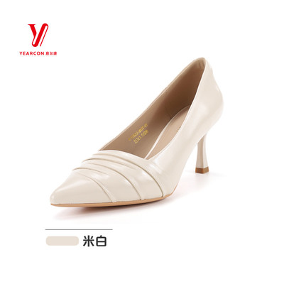 意尔康女鞋2026春季新款真皮纯色简约一脚蹬浅口单鞋6152GA31865Y