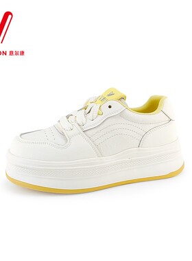 意尔康女鞋2025秋季新款小白鞋厚底增高百搭休闲板鞋5571ZD47884Y