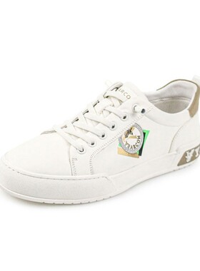 意尔康懒人小白鞋春季休闲鞋新款男鞋S521ZE95354A脚蹬一2026真皮