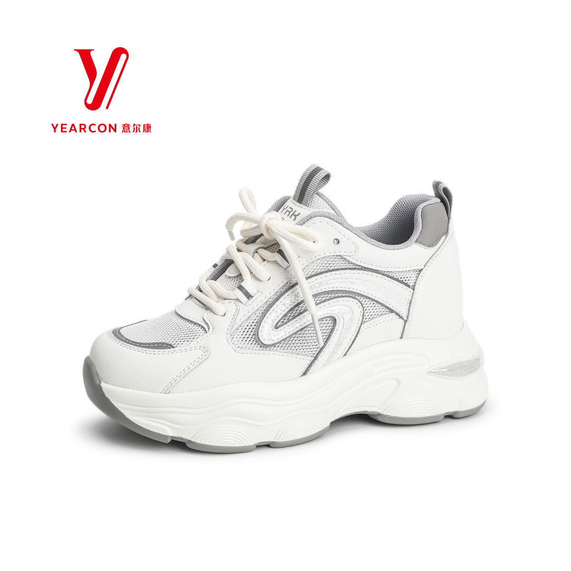 意尔康老爹鞋内增高小白鞋休闲鞋