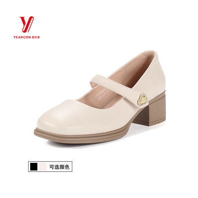 粗跟百搭小皮鞋玛丽珍鞋女