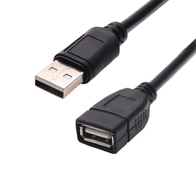 现货 USB2.0延长线 黑色公对母数据连接线 全铜带磁包装1.5至10米