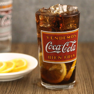 日本进口aderia啤酒杯Coca-Cola可口可乐杯石冢硝子玻璃杯大容量