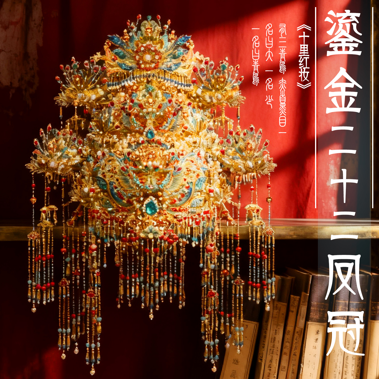 钢达鎏金二十二凤冠手工金属拼图