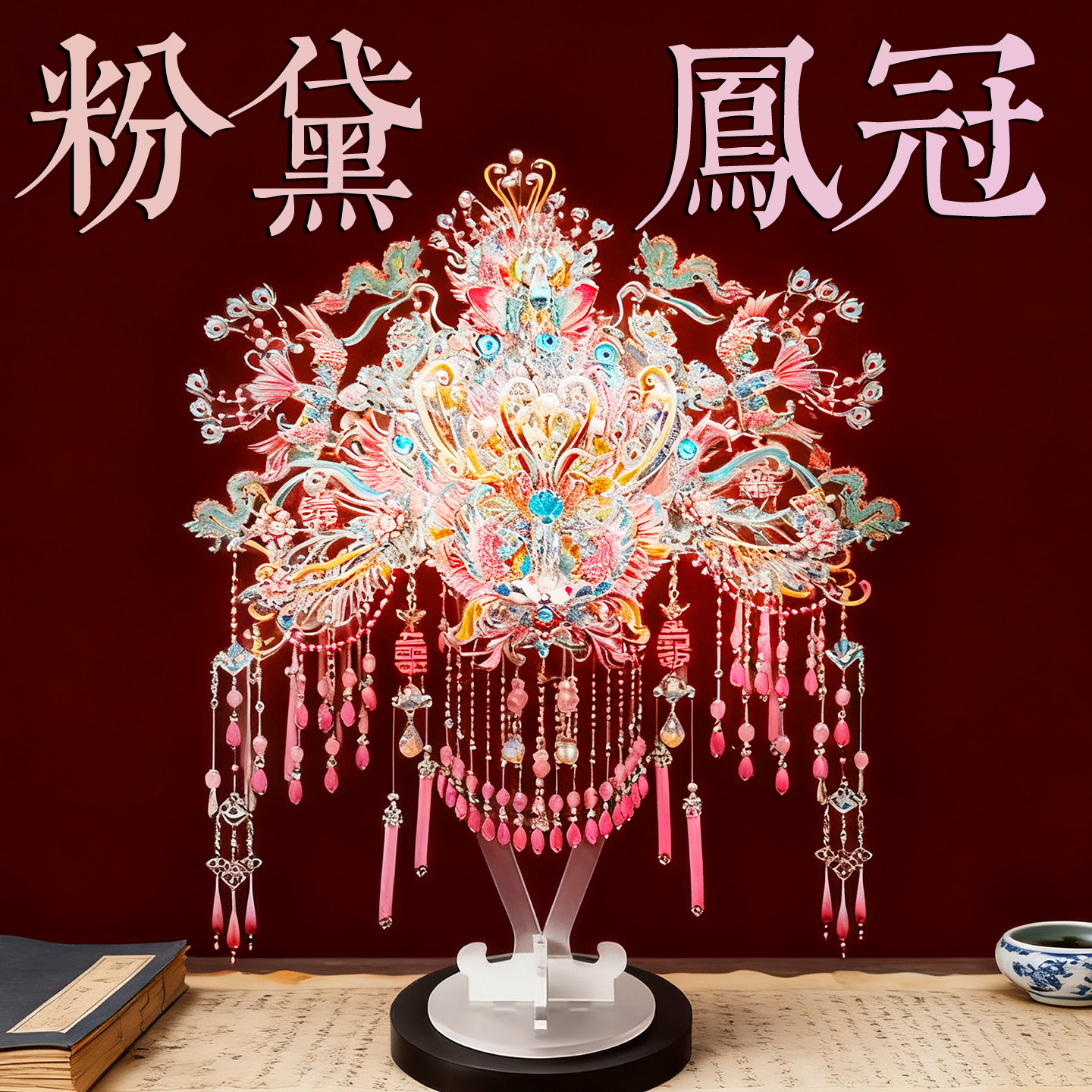 钢达粉黛二十二凤冠手工diy材料3D立体金属拼图拼装模型成人玩具