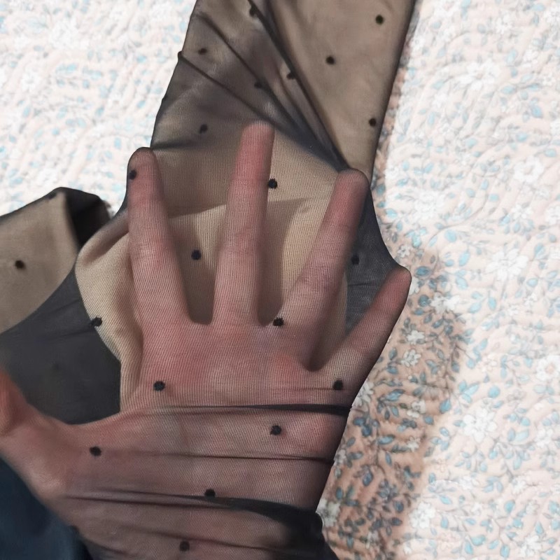 可拆卸浅黑波点丝袜双层连裤袜爱心假透肤光腿圆点秋冬加绒袜