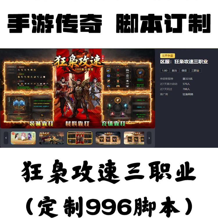 定制狂枭攻速三职业辅助996盒