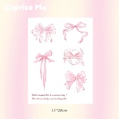 小熊派对粉色蝴蝶结防水纹身贴甜美性感持久自然 Caprice Pie