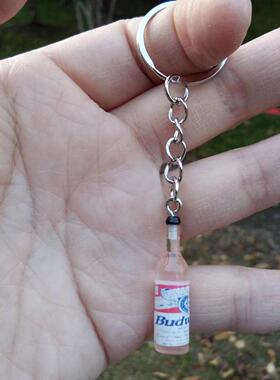 新款百威啤酒瓶钥匙扣挂件饮料瓶子挂饰店庆开业小礼品赠品玩具
