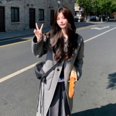 双面羊毛呢大衣可正反两穿包包可做帽子p285 现货 首发新品 k428