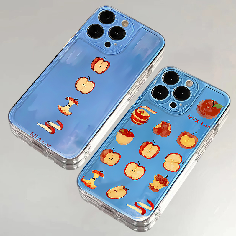 简约复古红苹果适用苹果16promax手机壳iphone14PRO华为mate60pro透明Pura70荣耀300女reno13保护套s20小米15