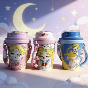 手绘立体釉陶瓷杯美少女战士同人周边陶瓷水杯二次元周边产品