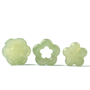 天然冰种和田玉晴水小花配件散珠手链玉珠子手串玉石白玉diy配珠