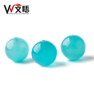 无酸洗天然老矿天河石手串散珠手链珠子原矿单珠DIY配珠水晶串珠