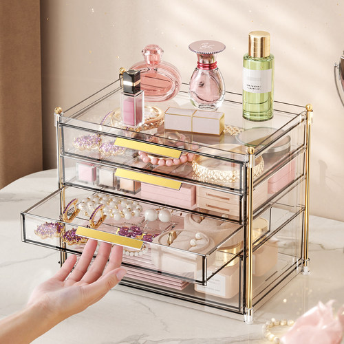 桌面收纳盒防尘整理化妆品架