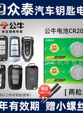 适用众泰T30 T600大迈X5 X7 SR7 SR9大麦Z500 Z300 Z700汽车钥匙电池cr2032智能遥控器纽扣电子2016 17 18 19