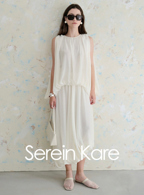 Serein Kare｜设计感压褶斗篷雪纺衫衬衣 不对称花苞半裙