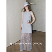 气质拼接亮片连衣裙抗皱晚宴小礼服裙 盖茨比 Serein Kare