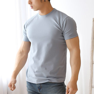 撸铁肌肉男速干健身短袖男运动休闲T恤户外锻炼弹力修身圆领透气