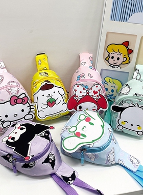 韩版儿童小腰包恐龙斜挎包男童女童潮包可爱背包时尚胸包宝宝包包