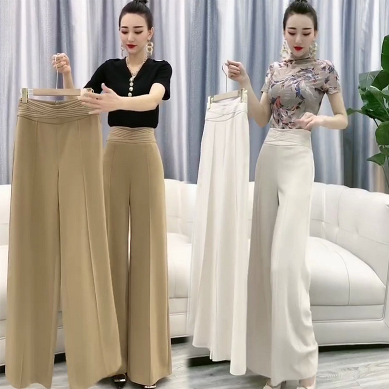 网红同款春夏新款收腰阔腿裤女时尚名媛气质长裤百搭时髦休闲裤子,女装/女士精品,休闲裤,淘宝优惠券,粉丝福利购,淘宝优惠卷