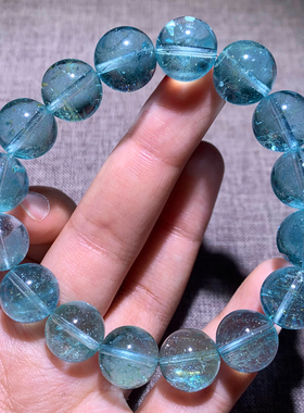 天然冰透托帕石单圈手链碎冰水晶