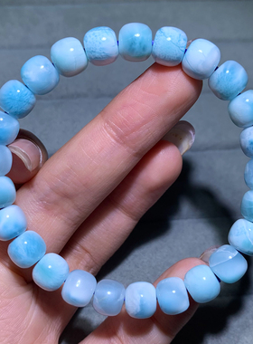 天然拉利玛海纹石老型珠手串饰品