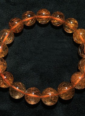 天然猫眼顺发铜发晶单圈巴西手链