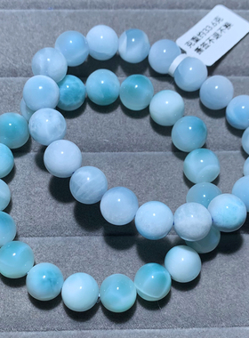 天然拉利玛海纹石手链针钠钙石