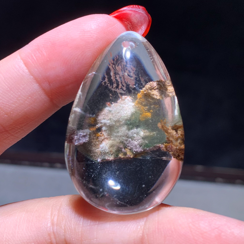 天然异象幽灵水晶吊坠满天星聚宝盆千层幽灵雕刻件礼物饰品男女款