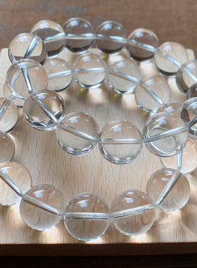 天然冰透白水晶单圈手链莹润感白色水晶民族风手串饰品礼物男女