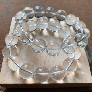 天然莹润冰透白水晶单圈手链饰品