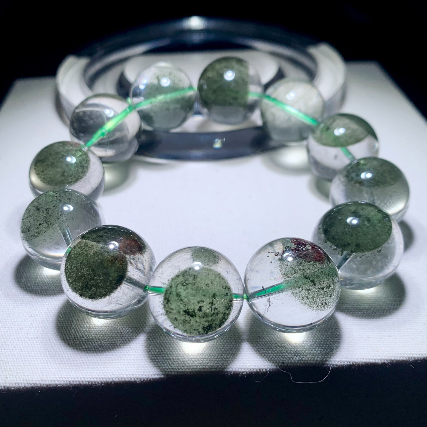 天然景面幽灵水晶手链送礼物男女