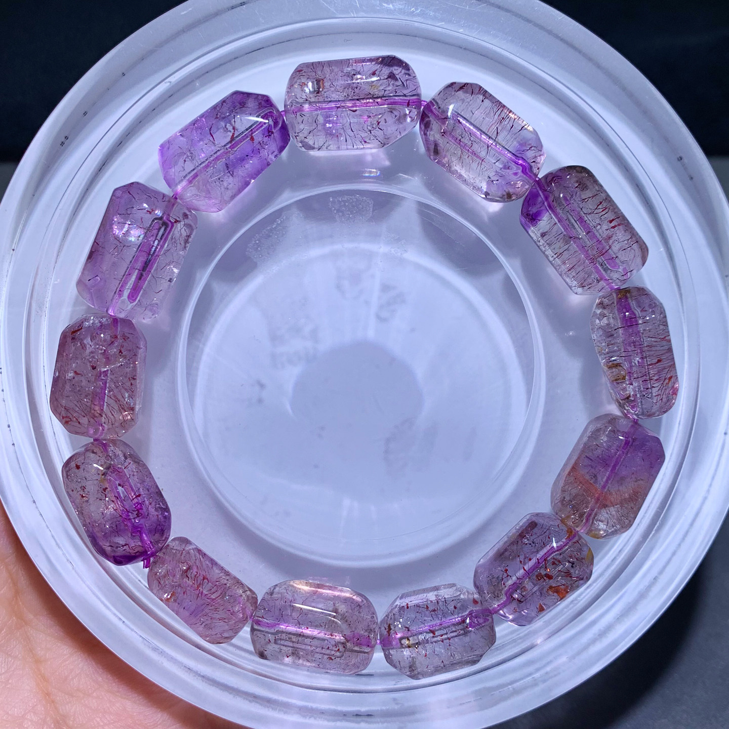 天然紫超七随形单圈手链聚宝盆烟花紫发晶手串时尚饰品情侣送女生