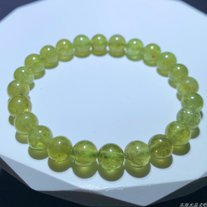天然沙佛来绿石榴石手链翠榴石女