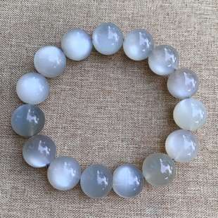 天然白月光石单圈手链斯里兰卡月光石猫眼石水晶手串情侣饰品礼物