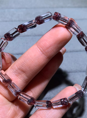 天然冰透毒液超七随形手串水晶女