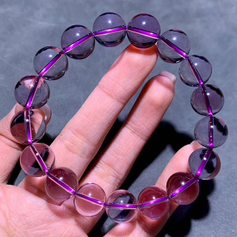 天然玻利维亚紫水晶手链梦幻紫色单圈手串时尚饰品送礼物男女情侣